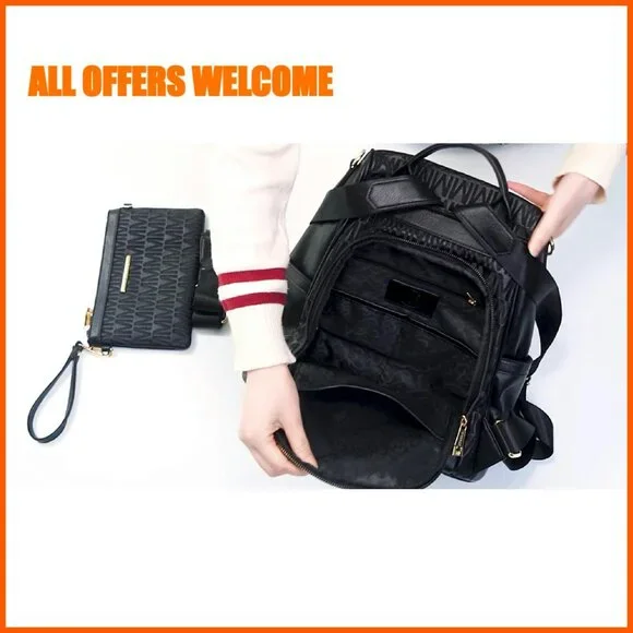 Vegan Leather Anti-Theft Backpack Purse with Multiple Pockets for Travel & - Picture 8 of 8